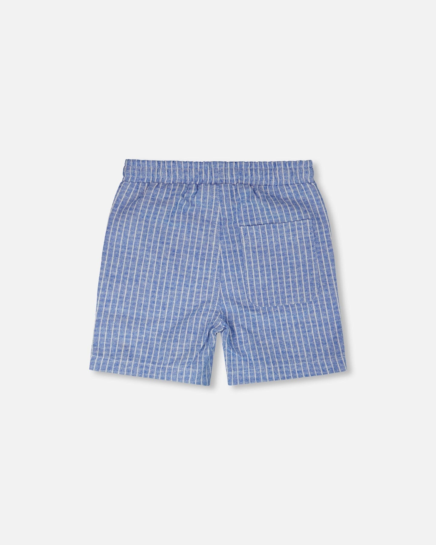 Printed Chambray Shorts Blue Denim Stripes