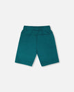 French Terry Shorts With Cross Seams Dark Turquoise