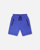 French Terry Shorts With Cross Seams Royal Blue