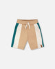 Sporty French Terry Shorts Beige