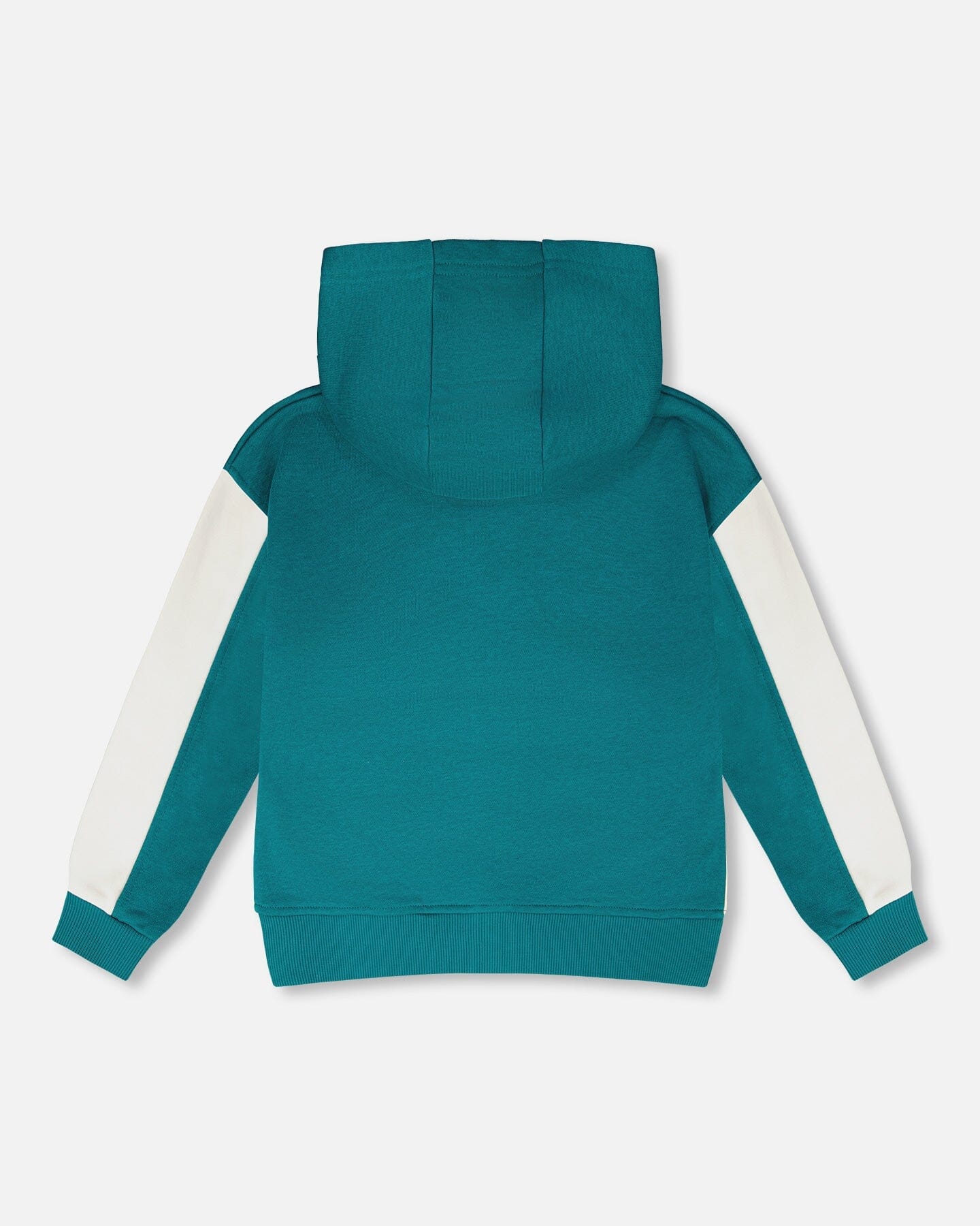 Hooded French Terry Cardigan Dark Turquoise