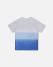 Organic Cotton Jersey T-Shirt With Print Gradient Pale Blue