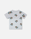 Organic Cotton Jersey T-Shirt Blue Pug Print