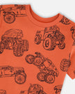 Organic Cotton Jersey T-Shirt Orange Printed Trucks