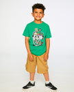 Organic Cotton Jersey T-Shirt With Print Green