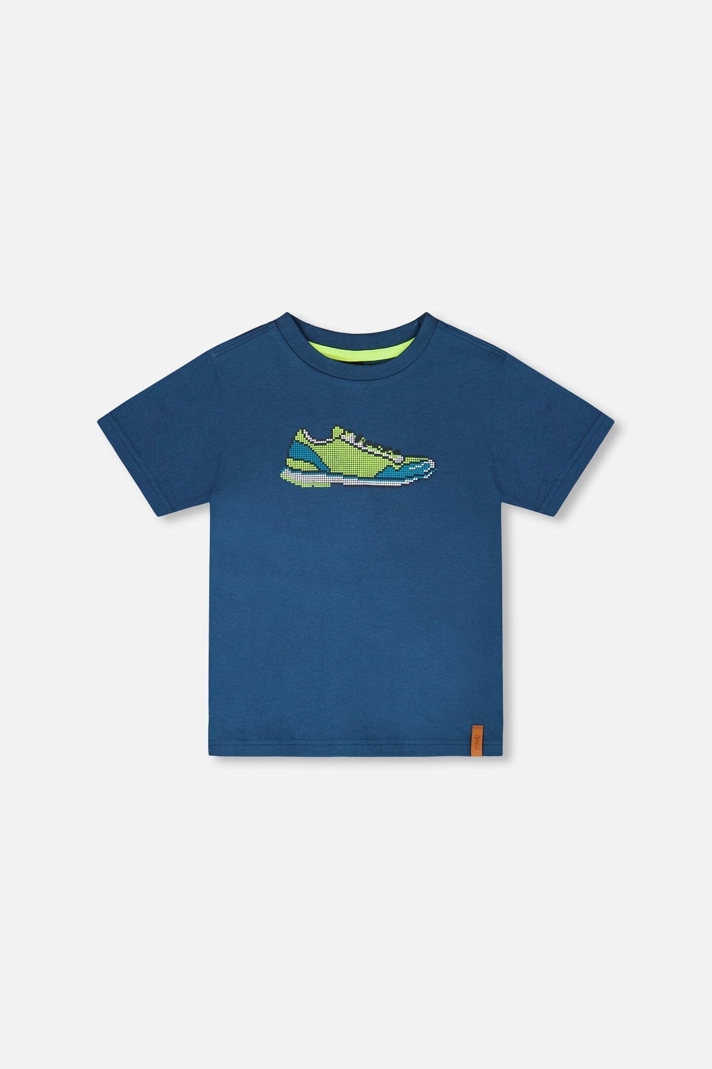 Organic Cotton Jersey T-Shirt With Print Dark Blue
