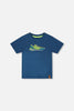 Organic Cotton Jersey T-Shirt With Print Dark Blue