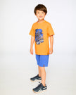 Organic Cotton Jersey T-Shirt With Bmx Print Orange