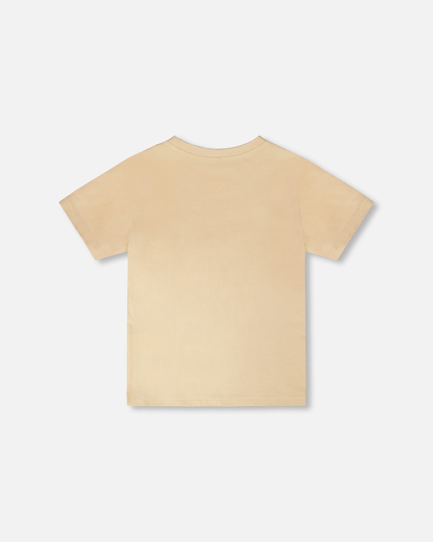 Organic Cotton Jersey T-Shirt With Print Beige