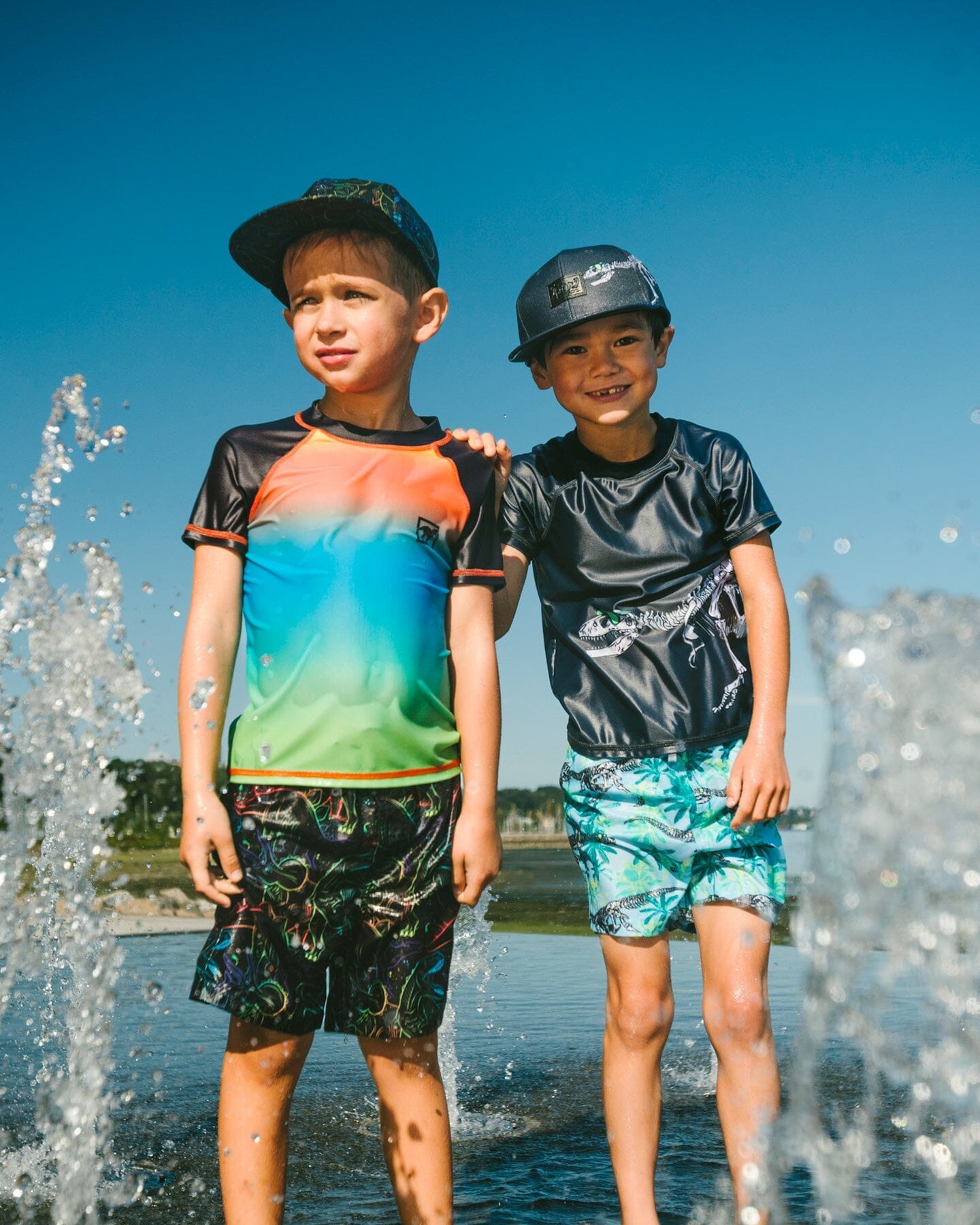 Cap Black Dinosaur Print