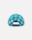 Cap Teal Printed Checkerboard