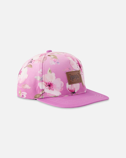 Cap Purple Flower Print