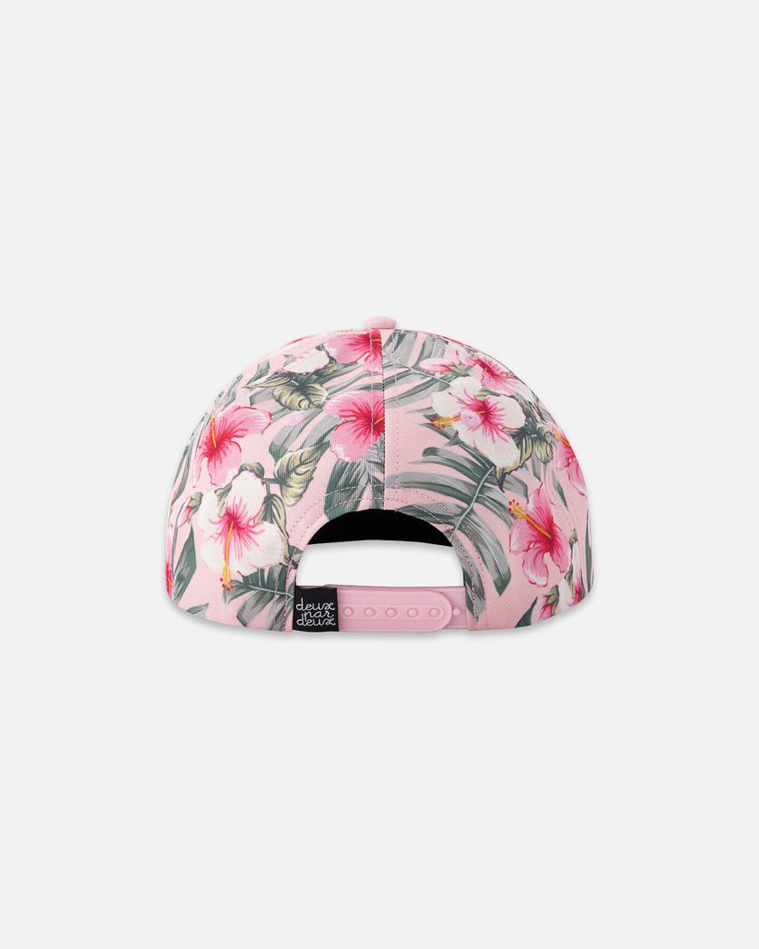 Cap Pink Hibiscus Print
