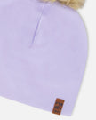 Stretch Jersey Hat Purple With Pompom