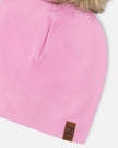 Stretch Jersey Hat Pink With Pompom