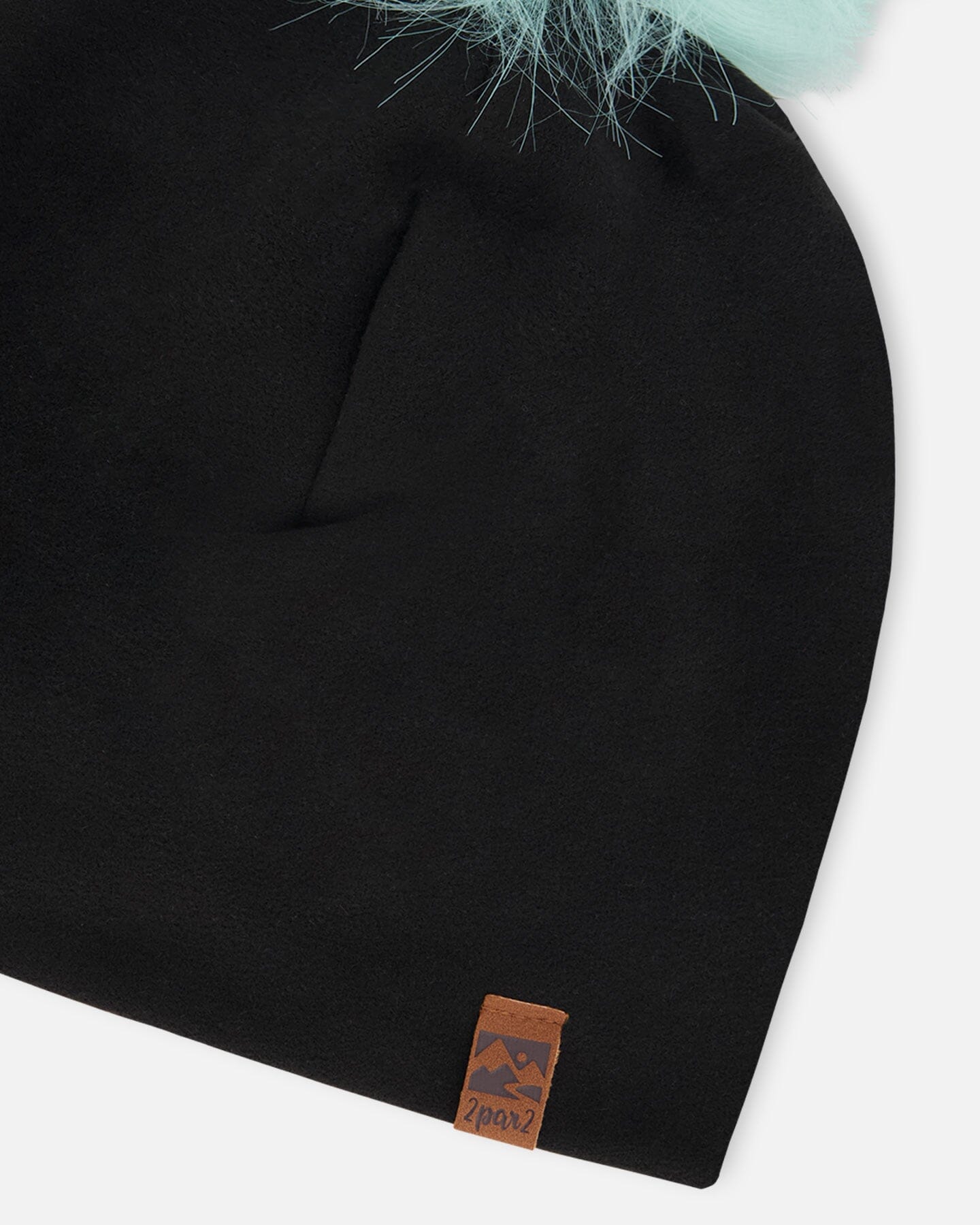 Stretch Jersey Hat Black With Pompom