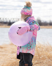 Stretch Jersey Hat Multicolored Printed Smileys With Pompom