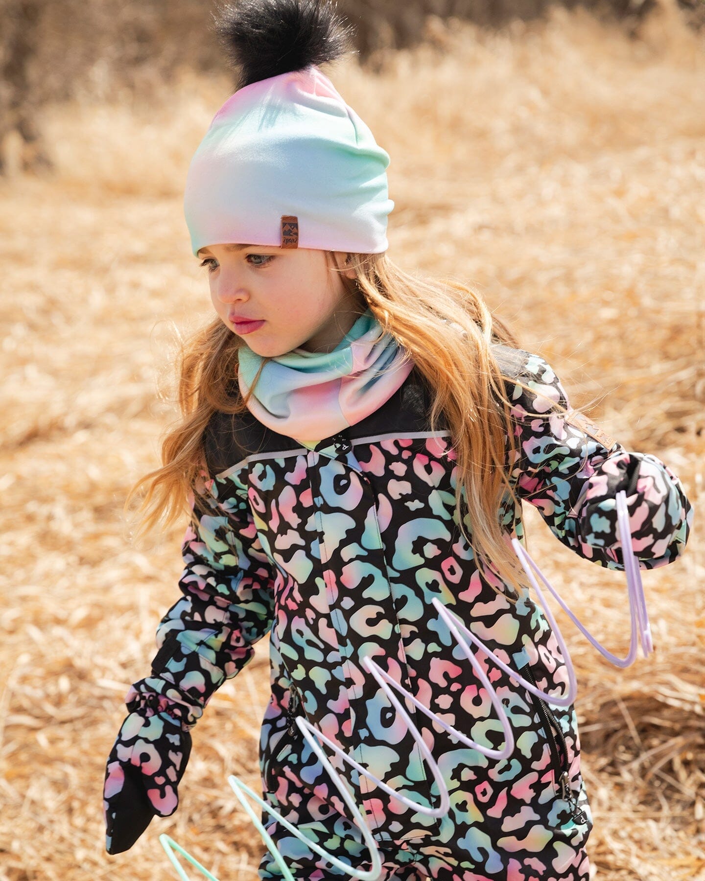 Stretch Jersey Hat Multicolored With Pompom