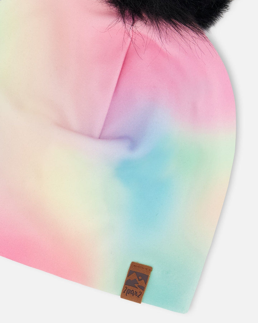 Stretch Jersey Hat Multicolored With Pompom