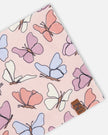 Stretch Jersey Neck Tube Pink Printed Butterflies