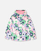 Mid-Season Jacket Black Printed Flowers