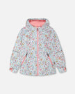 Mid-Season Jacket Blue Mini Flower Print