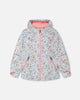 Mid-Season Jacket Blue Mini Flower Print