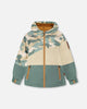 Mid-Season Jacket Green Camouflage Print