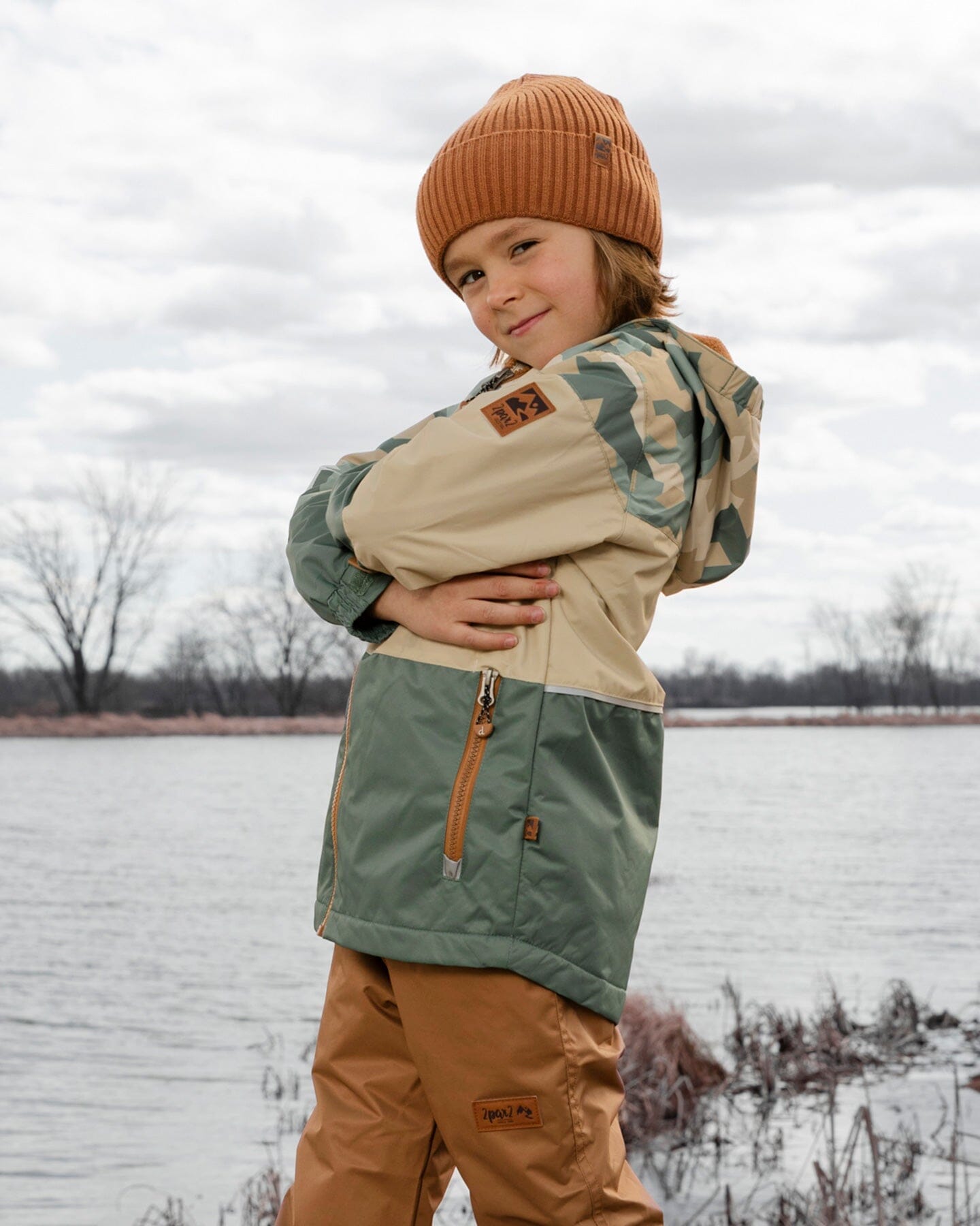Mid-Season Jacket Green Camouflage Print