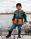 Mid-Season Jacket Dark Green And Orange
