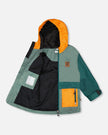 Mid-Season Jacket Dark Green And Orange