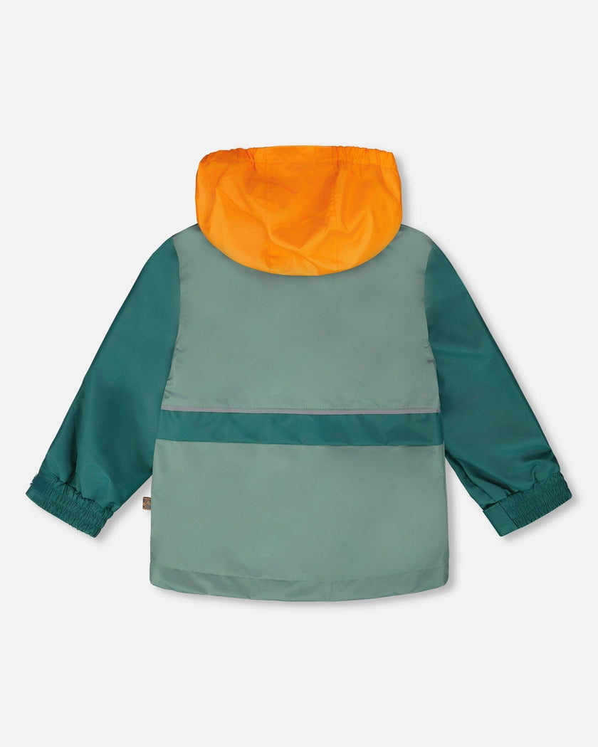 Mid-Season Jacket Dark Green And Orange