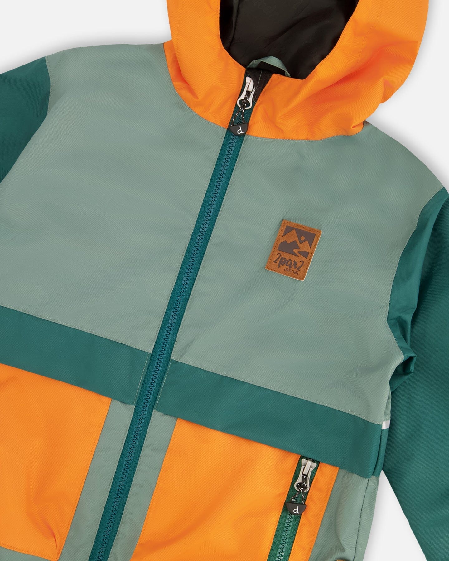 Mid-Season Jacket Dark Green And Orange