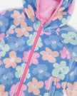 Windfleece Jacket Blue Flower Print