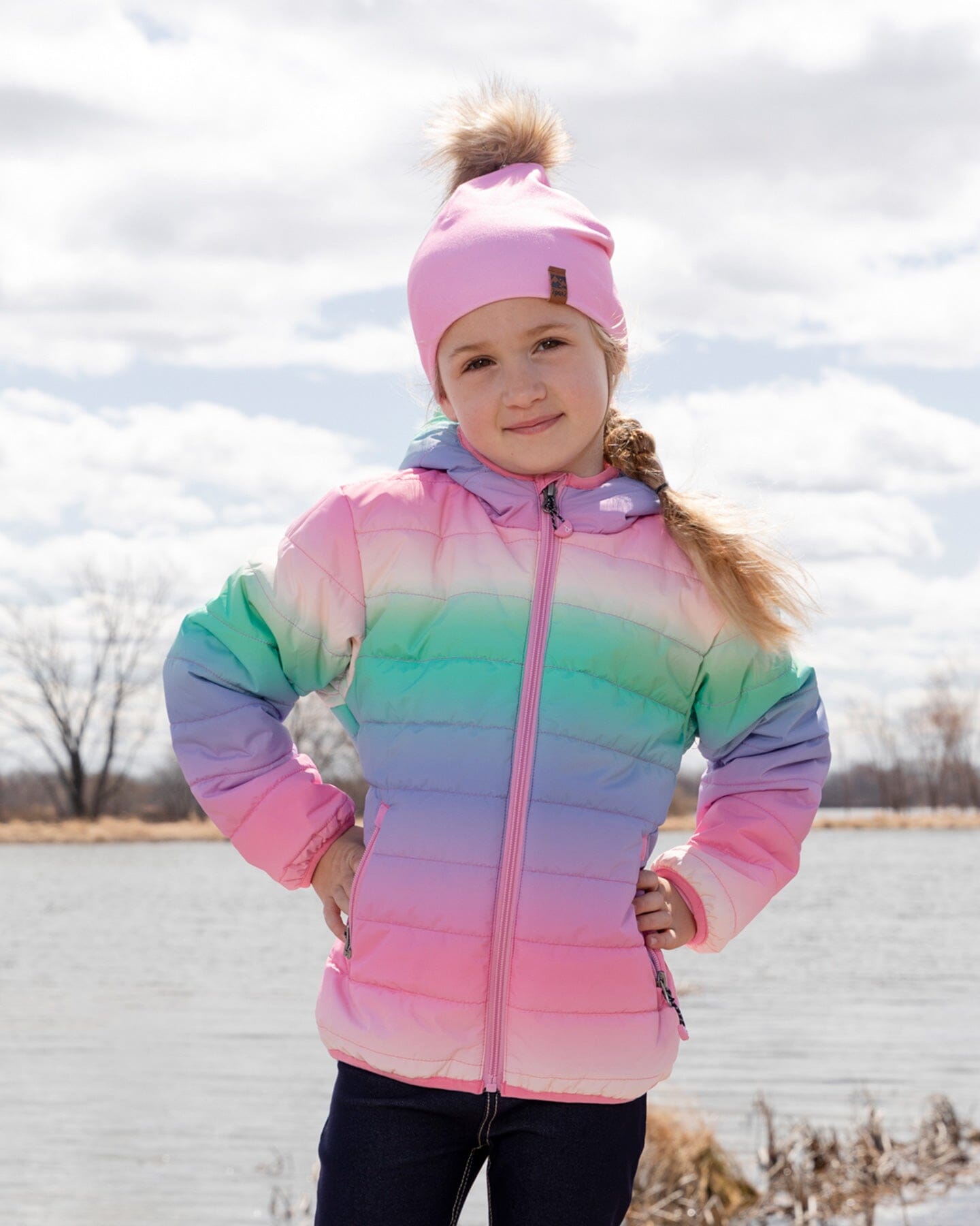 Quilted Mid-Season Jacket Multicolor Gradient