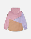 Mid-Season Jacket In Recycled Polyester Mauve, Lilac And Beige