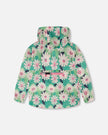 Packable Windbreaker In Polyester Green Smiling Flower Print
