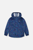Packable Windbreaker In Polyester Blue Car Print