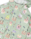 Green raincoat with color-changing frogs