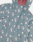 Two-Piece Mid-Season Outerwear Set Green Cat Print