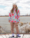 Two-Piece Mid-Season Outerwear Set White Heart Print