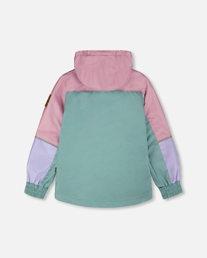Two-Piece Mid-Season Outerwear Set Mauve Colorblock