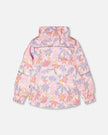 Two-Piece Mid-Season Outerwear Set Pink Flower Print