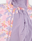 Two-Piece Mid-Season Outerwear Set Pink Flower Print