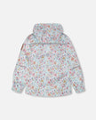 Two-Piece Mid-Season Outerwear Set Blue Mini Flower Print