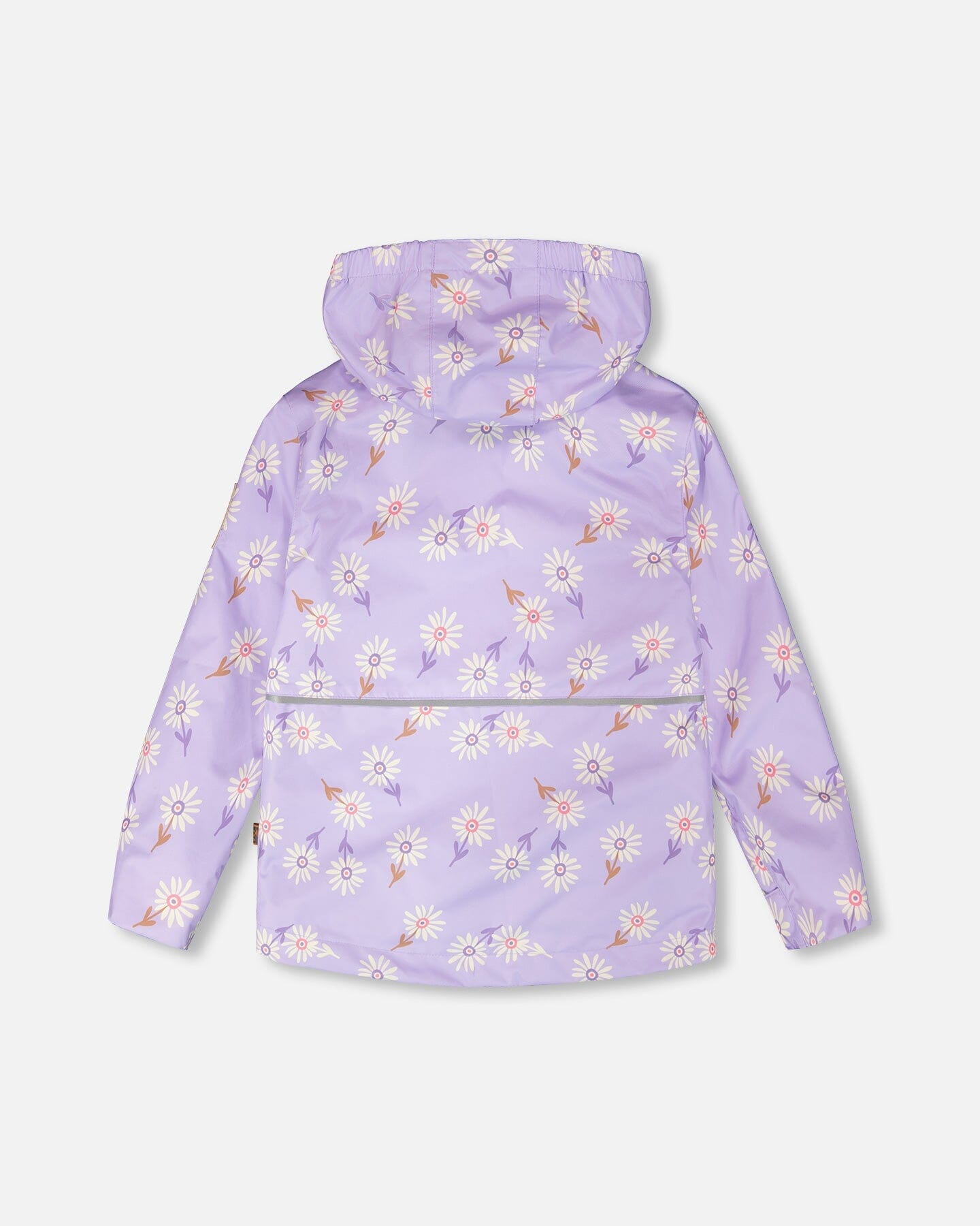 3-In-1 Two-Piece Mid-Season Outerwear With Solid Pants Set Purple Daisy Print
