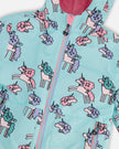 3-In-1 Two-Piece Mid-Season Outerwear Set Blue Unicorn Print