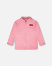 3-In-1 Two-Piece Mid-Season Outerwear Set Pink Smiling Flower Print