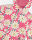 3-In-1 Two-Piece Mid-Season Outerwear Set Pink Smiling Flower Print