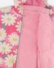 3-In-1 Two-Piece Mid-Season Outerwear Set Pink Smiling Flower Print